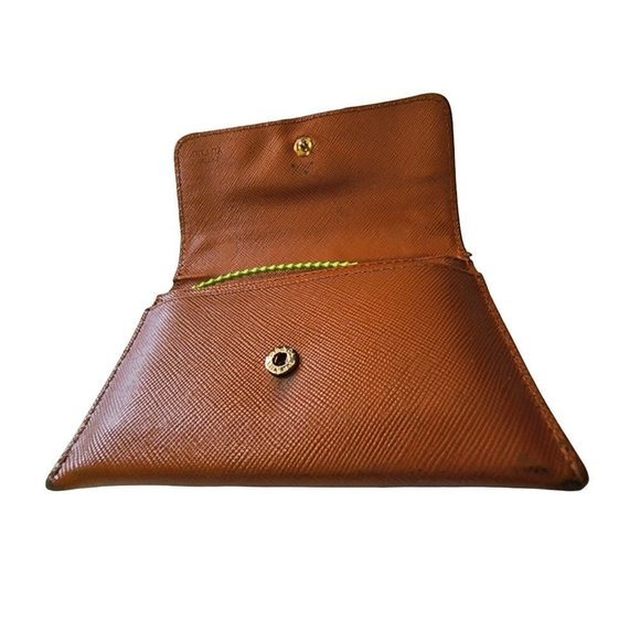 Vintage PRADA Saffiano leather card holder in‎ Papaya Fair ++ condition - Picture 4 of 11